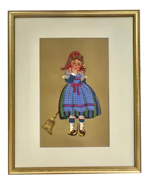 Vintage French Regional Costume Print 1929 Young Girl of Bethmale France
