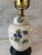 White Small Porcelain Table Lamp With Hand Painted Purple Flowers For Sale - Image 8 of 10