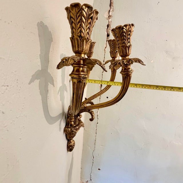 Early 20th Century Rococo Revival Four-Arm Gilt Metal Candle Wall Sconce For Sale - Image 11 of 11