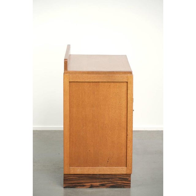 Art Deco Amsterdam School Dutch Oak Cabinet with Glass Doors For Sale - Image 4 of 13