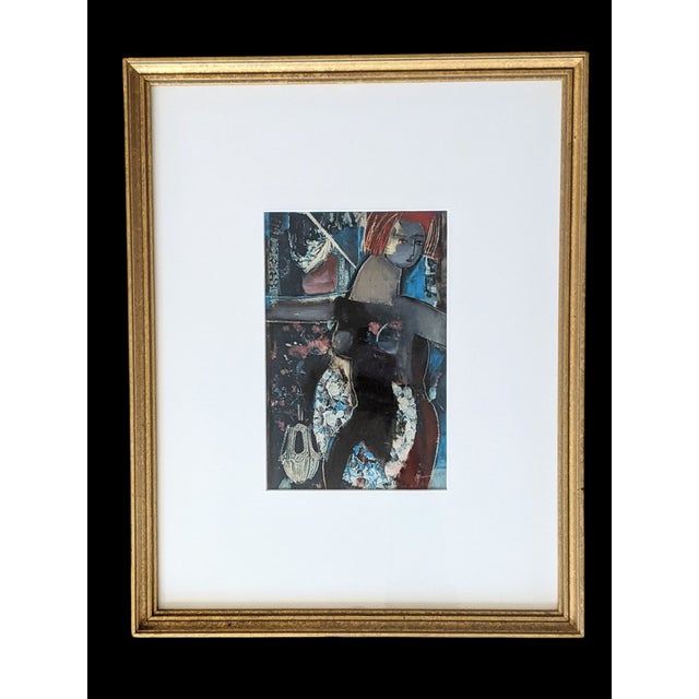 Abstract Original Nude Figural Woman Mixed Media Art Signed For Sale - Image 3 of 11