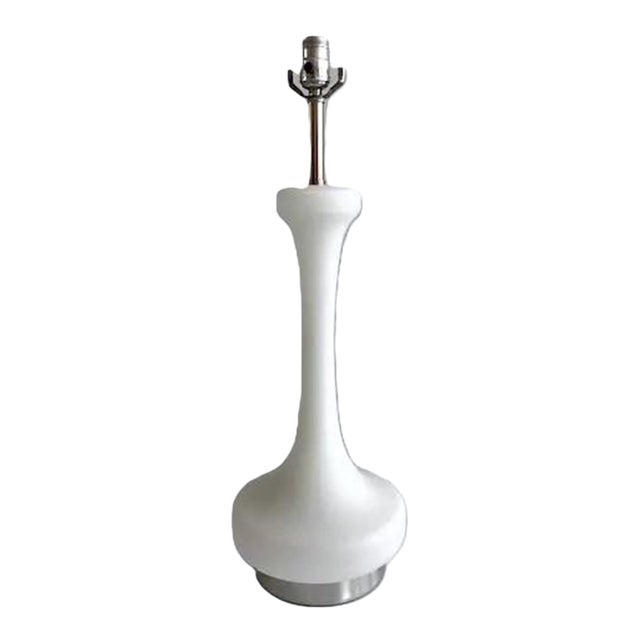 1970s Opaque Frosted Glass Table Lamp by Laurel Lamp Co. For Sale