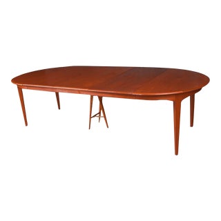 1960s Danish Teak Round Expandable Table Henning Kjaernulf for Soro Stolefabrik For Sale