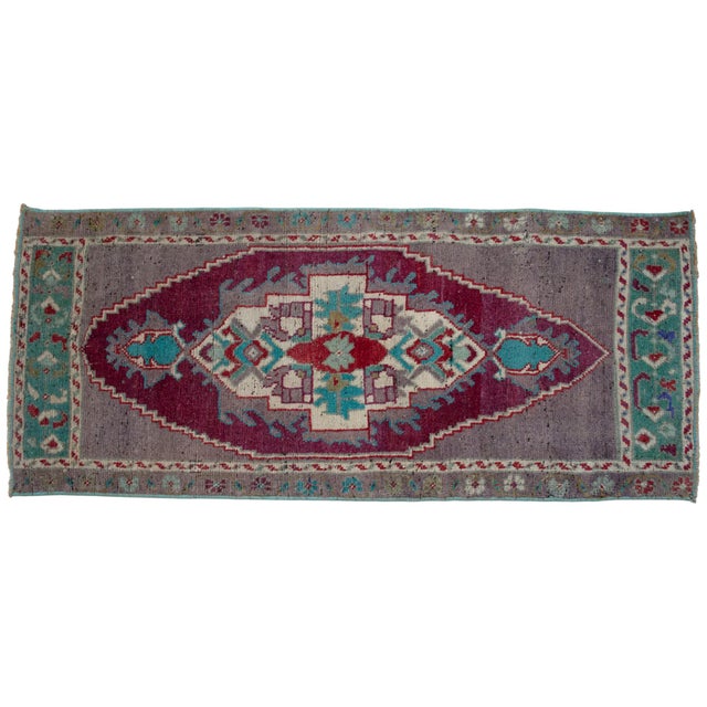 1970s Vintage Hand Knotted Small Rug For Sale - Image 6 of 14