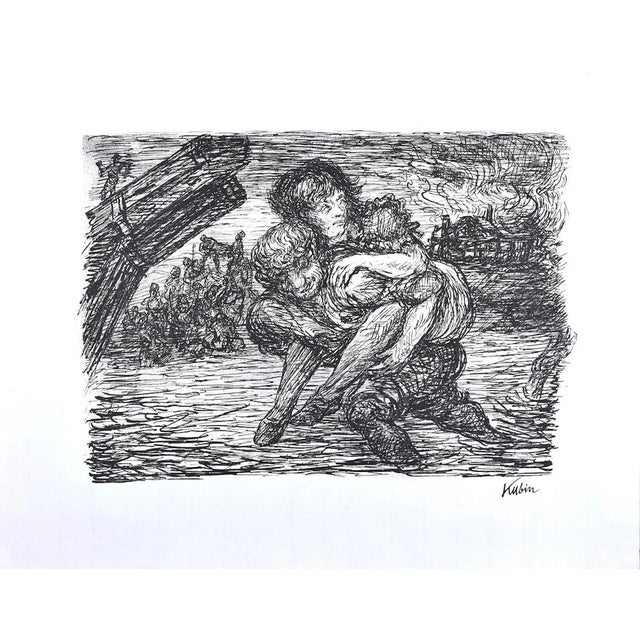 Rettung - Original Lithograph by Alfred Kubin - 1944 1944 For Sale