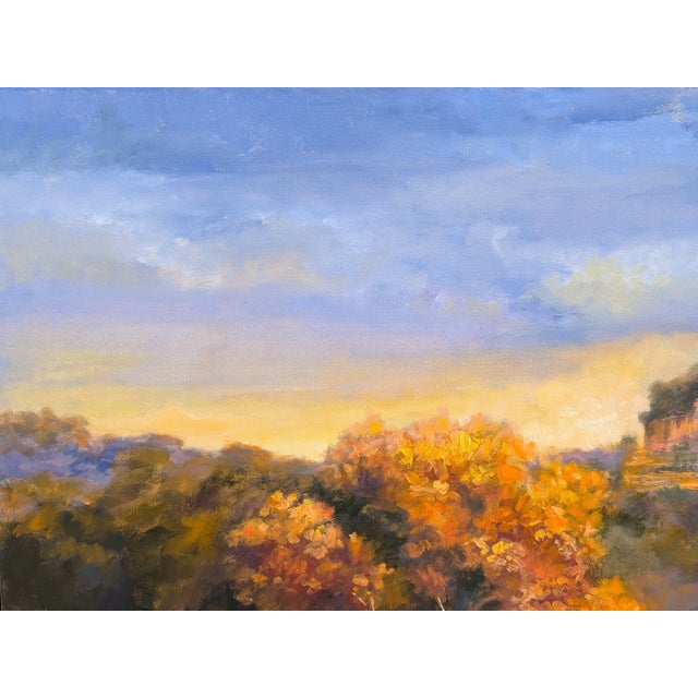2020s Nancy Paris Pruden "Sunset at The Horse Barn" Contemporary Naturalistic Pastoral Landscape Painting, 2020s For Sale - Image 5 of 11