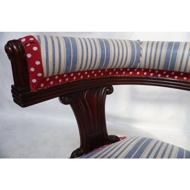 19th Century Carved Captain's Chair in Custom Upholstery For Sale - Image 14 of 16