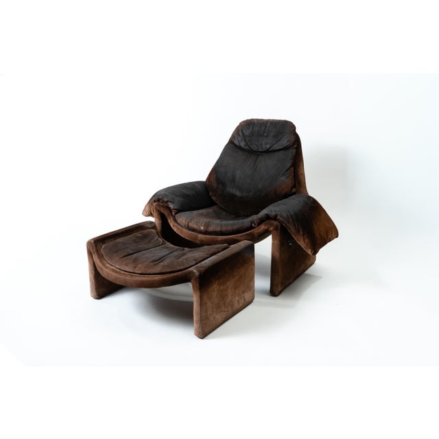 P60 Armchair and Ottoman Set by Vittorio Introini for Saporiti Italia, 1970s, Set of 2 For Sale - Image 6 of 6