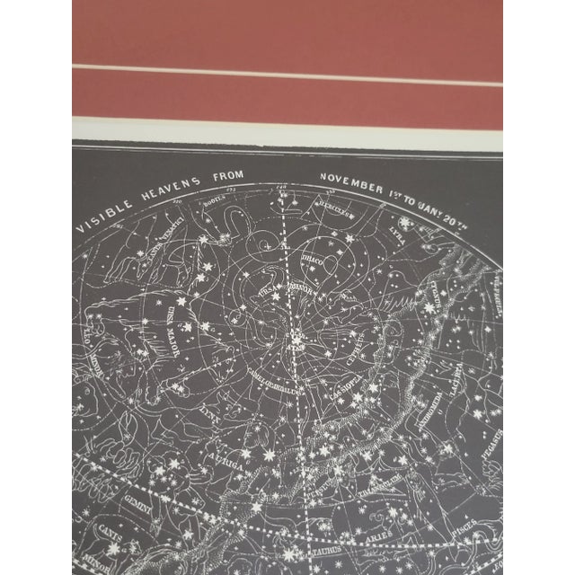 Black Late 20th Century "Visible Heavens" Constellation Print, Framed For Sale - Image 8 of 13