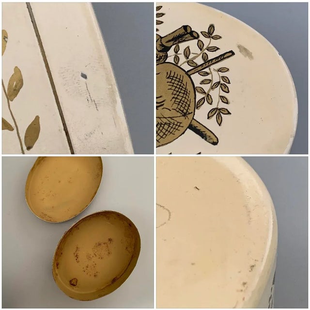 Antique Italian Toleware Trinket Box | Circa 1890-1920 | Hand-Painted Hunting Motif For Sale - Image 9 of 11