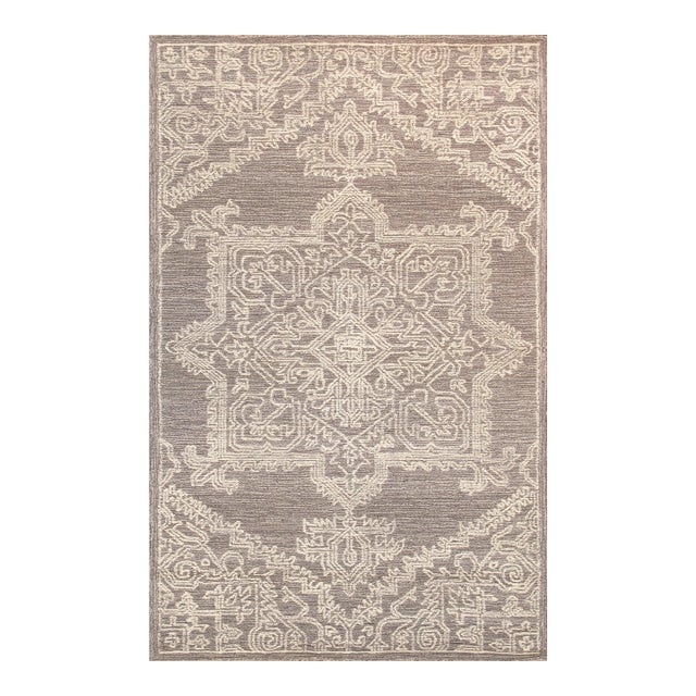 Pasargad Home Modern Grey Area Rug, 5' 0'' X 8' 0'' For Sale