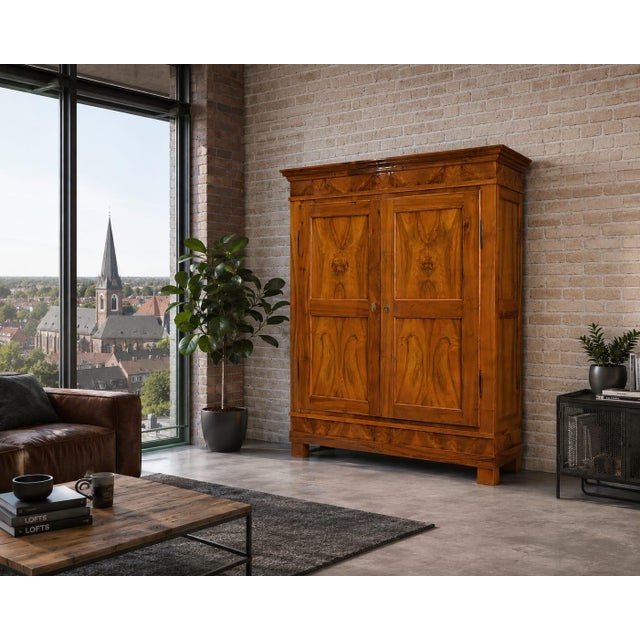 Biedermeier Walnut Cabinet, Rheinhessen, 1830s For Sale - Image 10 of 11
