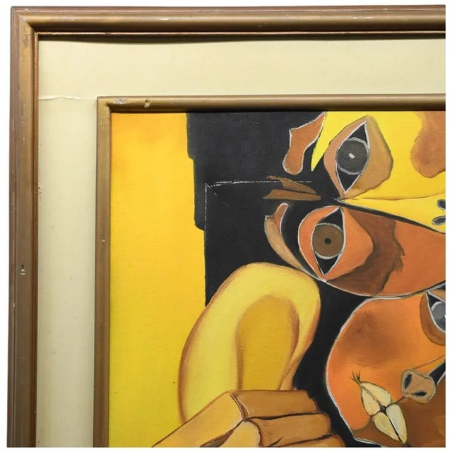 The Framed Mother and Child Oil in Frame After Oswaldo Guayasamín is a striking painting that captures the deep emotional...