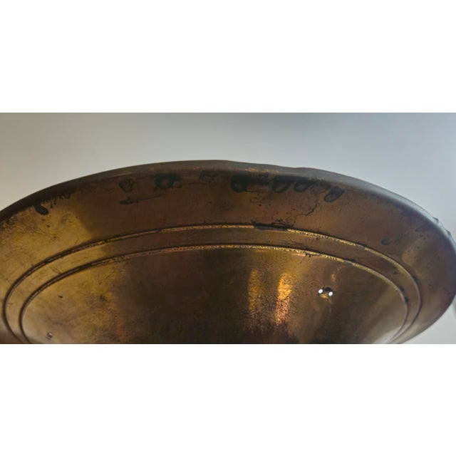 1930s Art Deco Torchiere Brass Trumpet Shade Floor Lamp For Sale - Image 9 of 12