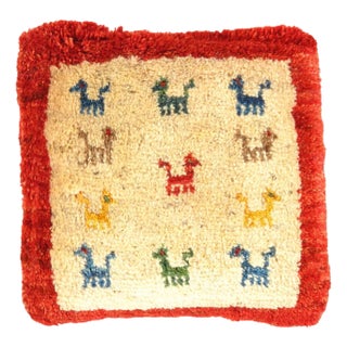 Parsargad DC Fine Hand Knotted Persian Gabbeh Pillow For Sale