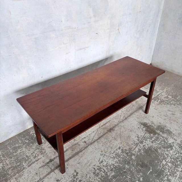 Wood Mid-Century Teak Coffee Table with Undershelf Storage For Sale - Image 7 of 10