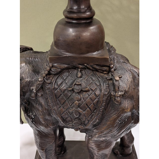Large Maitland Smith Bronze Elephant Center Piece For Sale - Image 12 of 15