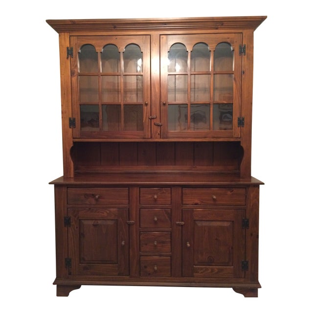 1980s Ethan Allen Country Craftsman Dining Room Buffet With Hutch Chairish