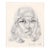 Bohemian Woman - Rare and Signed Graphite Portrait Drawing on Textured Paper by Eugene Hawkins For Sale