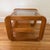1970s Mid-Century Modern Lou Hodges oak side table. Classic California modern design with curved lines, smoked glass...