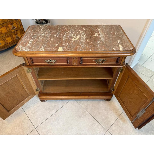 Brown Baroque Sideboard in Oak with Granite Top For Sale - Image 8 of 12