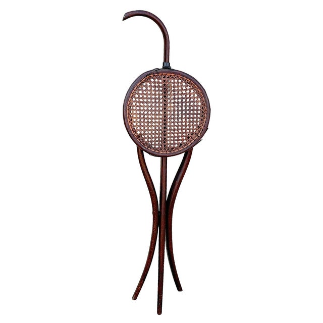 Late 19th Century Late Victorian Bent Oak Folding Chair W/ Cane Seat by Gebrüder Thonet For Sale In Los Angeles - Image 6 of 7