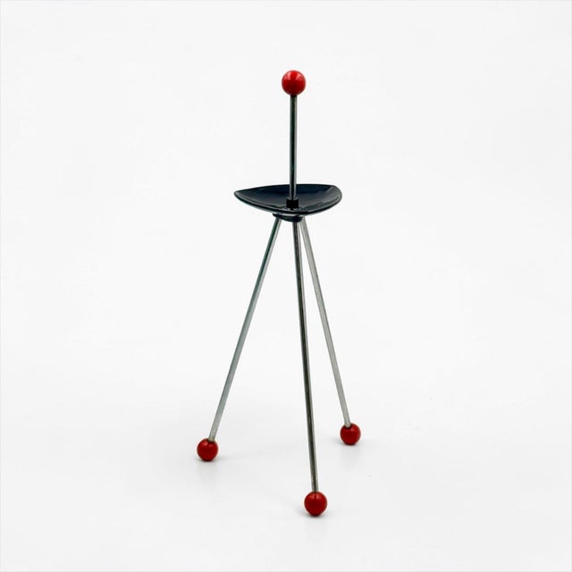 Chrome Tripod Floor Ashtray with Blue Ceramic Bowl, 1960s For Sale - Image 11 of 11