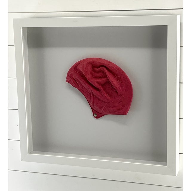 Pink Swim Cap Framed Coastal Wall Decor For Sale - Image 4 of 4