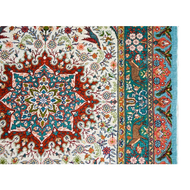 1970s Vintage Chinese Silk Rug For Sale - Image 5 of 11