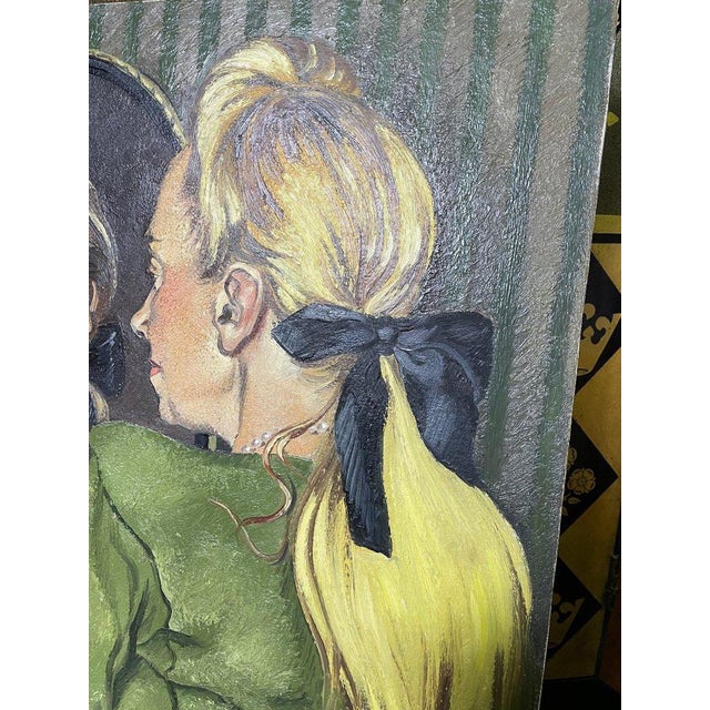 Marie-Antoinette Chalus, Portrait of Woman, 1990, Oil on Canvas For Sale - Image 4 of 6