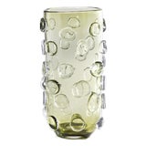 Celeste Tall Glass Vase / Hurricane, Olive Green For Sale