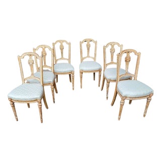 A Set of Six Late 19th Century Louis XVI Style Dining Chairs For Sale