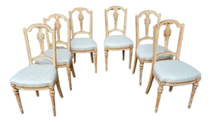 A Set of Six Late 19th Century Louis XVI Style Dining Chairs