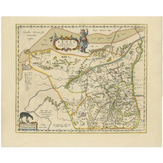 Antique Map of Shaangxi by Blaeu, 1655 For Sale