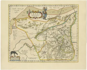 Antique Map of Shaangxi by Blaeu, 1655