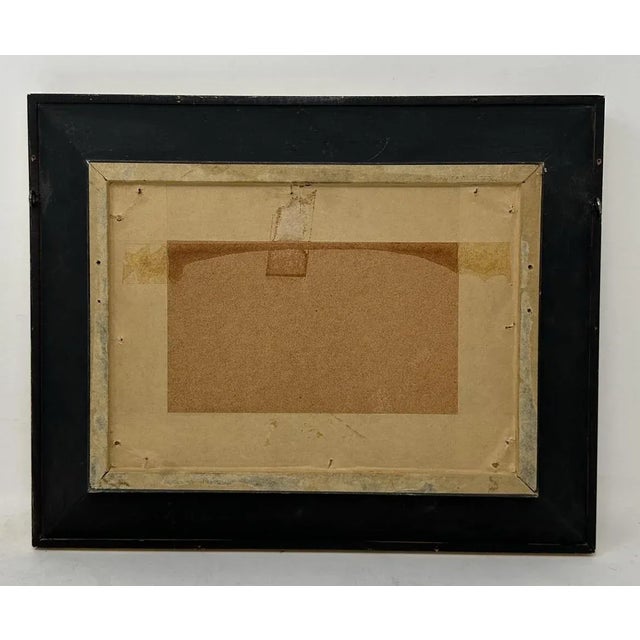 Paper Antique Continental Italianate Framed Watercolour on Board Possibly Venice Italy For Sale - Image 7 of 8