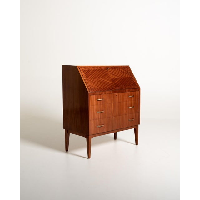 Scandinavian Mahogany Secretaire, 1960s For Sale - Image 4 of 12