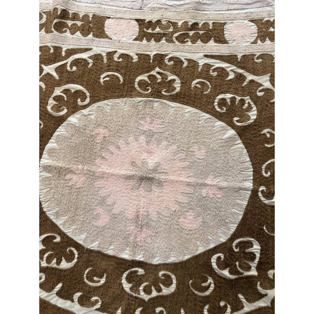 Vintage Suzani from Samarkand, circa late 1960s. Dimension; 54'' x 61'' inches / 136 x 155 cm / 4'6'' x 5'1'' Material:...