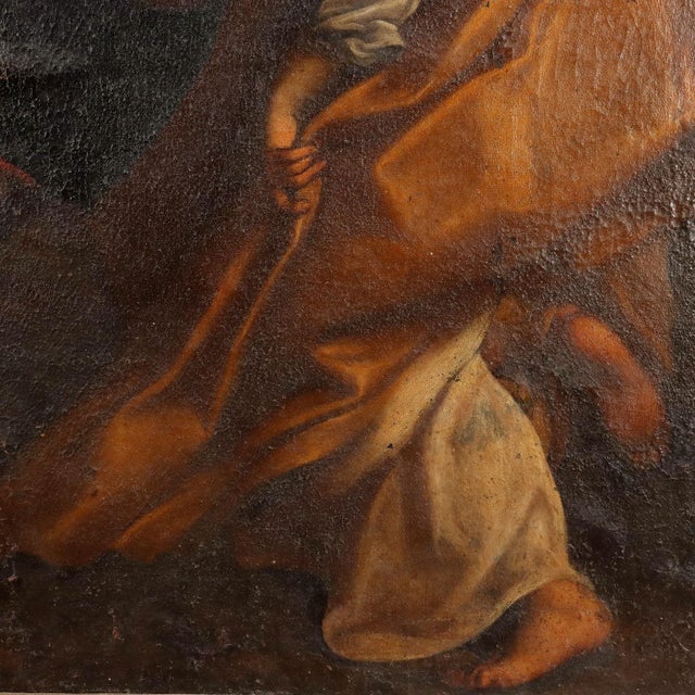 Textile After Correggio, The Virgin Mary of St. Jerome, 18th Century, Oil Painting on Canvas, Framed For Sale - Image 7 of 11