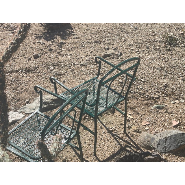 Art Nouveau Antique Art Nouveau Wrought Iron Children’s Chairs - Pair For Sale - Image 3 of 8