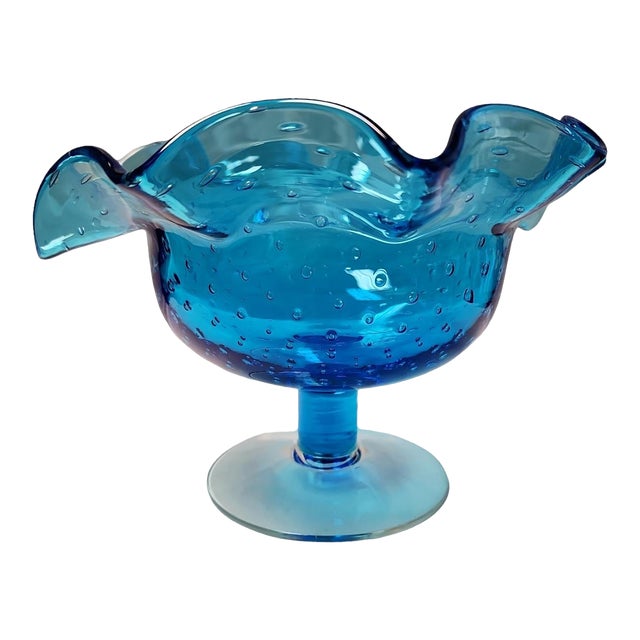 1950s Mid-Century Bischoff Glass Compote For Sale