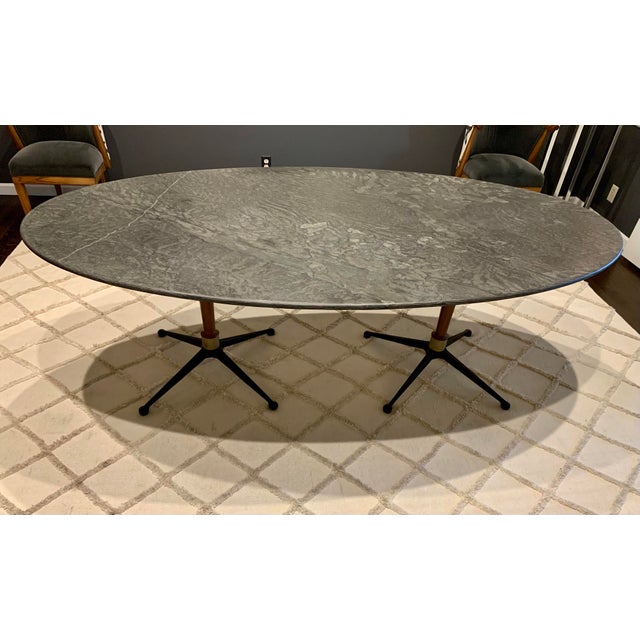 Vintage MidCentury Modern Oval Soapstone Top Dining Table Chairish