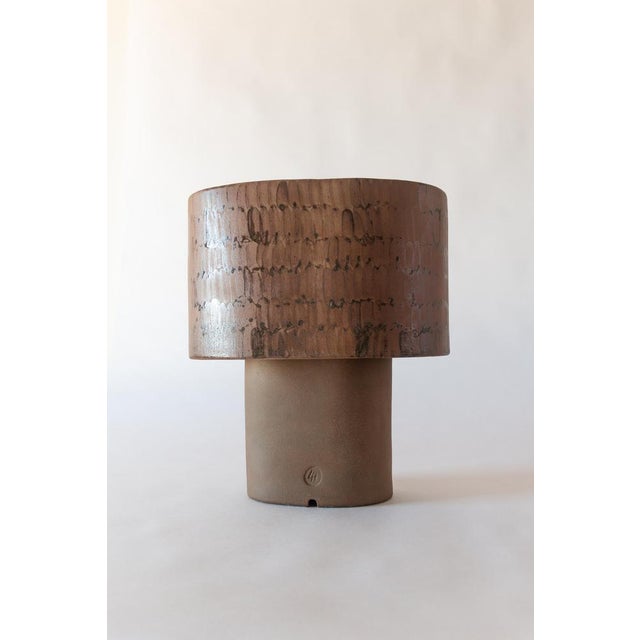 Not Yet Made - Made To Order Brown Medium Table Lamp in Stoneware with Hand-Painted Glaze by Lucas Huillet For Sale - Image 5 of 15