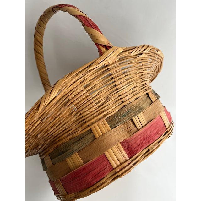 Wood Vintage Woven Easter Basket For Sale - Image 7 of 8