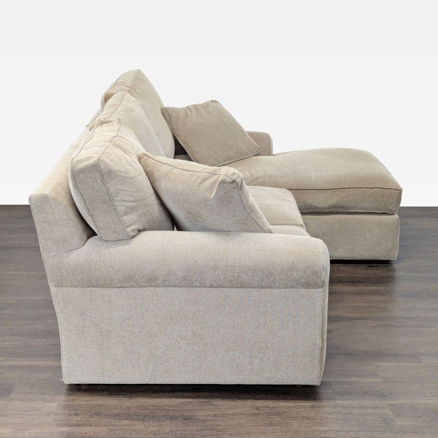 Cascadia Beige Sectional Sofa With Chaise and Pillows For Sale - Image 4 of 8