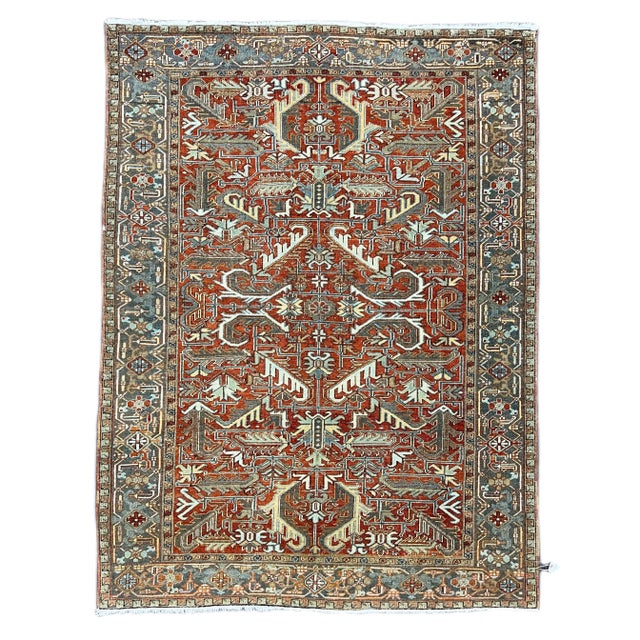 1930s Persian Hand-Knotted Heriz Area Rug For Sale - Image 11 of 11