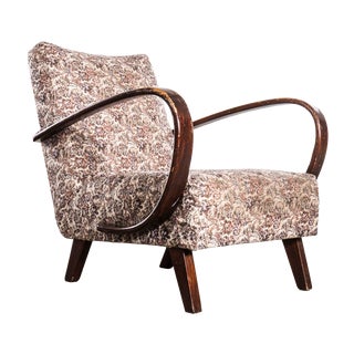 Armchair in Floral Jacquard Fabric from Jindrich Halabala, 1950s For Sale
