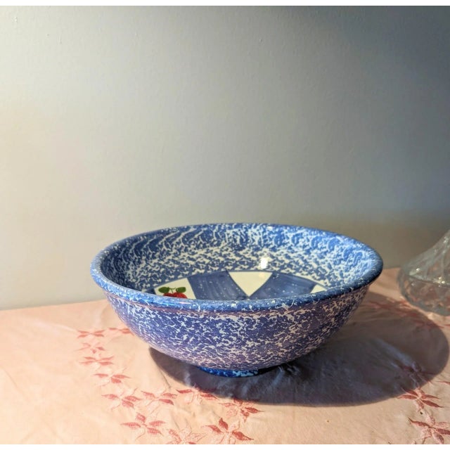 Contemporary 80s' Large Sponge Ware Bowl From Portugal For Sale - Image 3 of 5