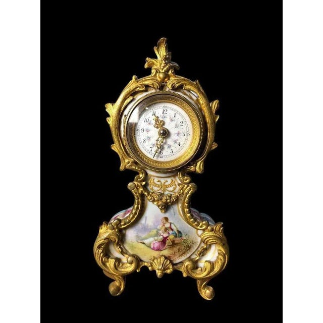 A spectacular meissen mantel (fireplace) table clock, 19th century. The clock is offered in great original condition, with...