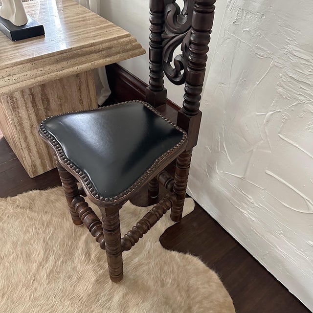 Late 20th Century Vintage Spanish Jacobean Prayer Hall Chair Chairish